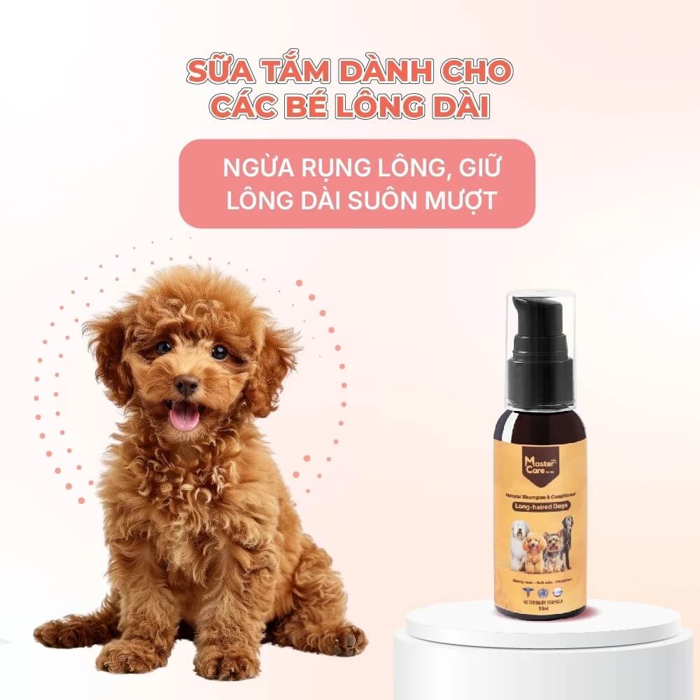 sữa tắm cho chó lông dài