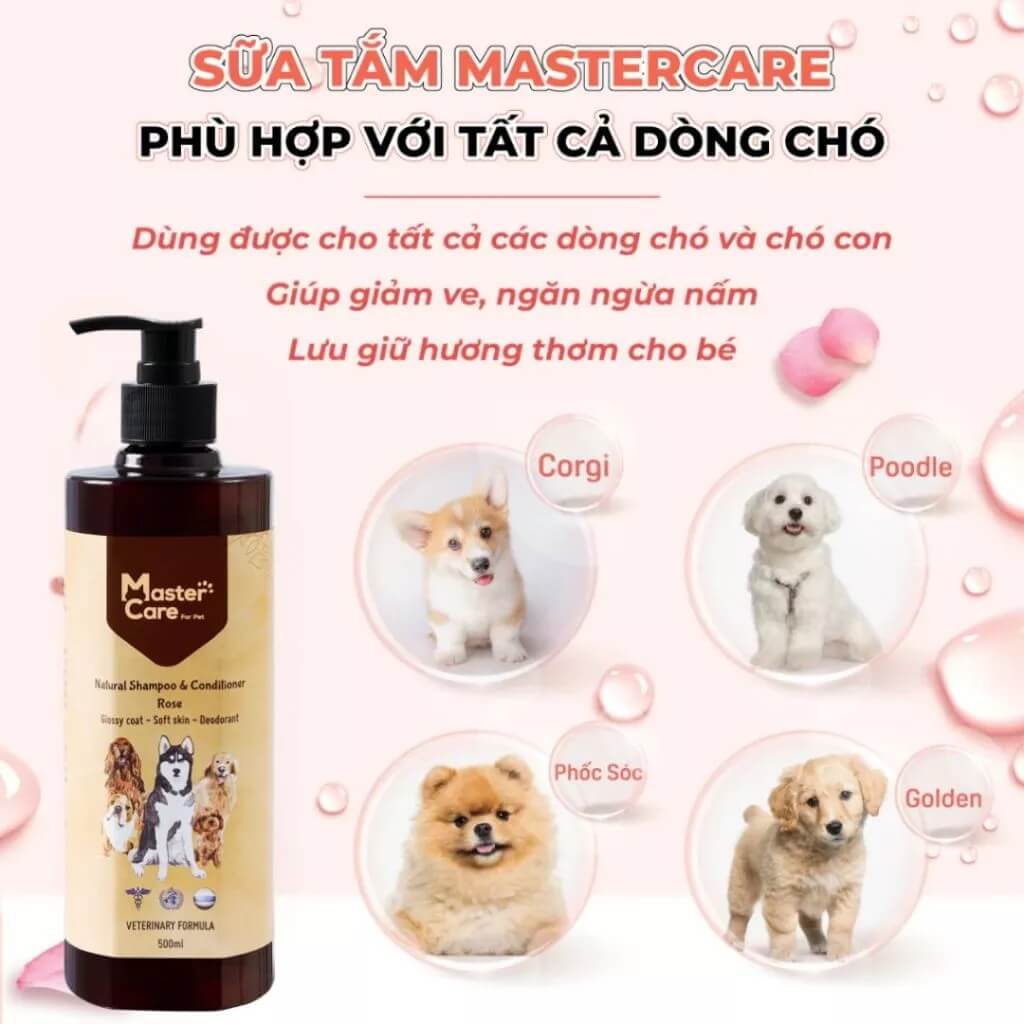 Sữa tắm Mastercare phù hợp cho tất cả các dòng chó